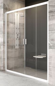 RAVAK BLIX BLDP4 140 sprchové dvere 140x190 cm, posuvné, biela/sklo transparent