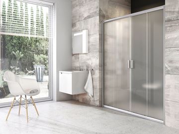 RAVAK BLIX BLDP4 140 sprchové dvere 140x190 cm, posuvné, satin/sklo grape 0YVM0U00ZG Obrázek - fotka