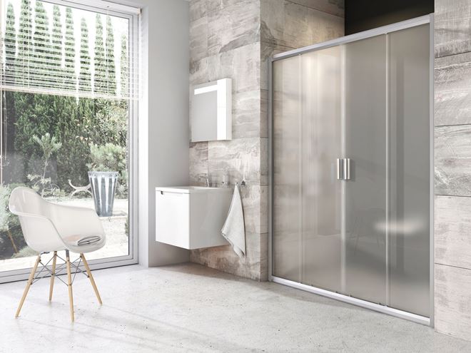 RAVAK BLIX BLDP4 140 sprchové dvere 140x190 cm, posuvné, satin/sklo grape 0YVM0U00ZG Obrázek - fotka
