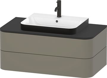 DURAVIT HAPPY D.2 PLUS umývadlo 60 cm, s otvorom pre batériu a prepadom, biela/matná čierna 2360606100 Obrázek - fotka