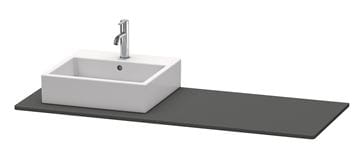 DURAVIT XSQUARE doska pod umývadlo s výrezom 140x55x1,6 cm, matný grafit