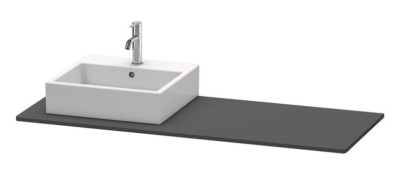 DURAVIT XSQUARE doska pod umývadlo s výrezom 140x55x1,6 cm, matný grafit XS060GL4949 Obrázek - Hlavní obrázek