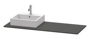 DURAVIT XSQUARE doska pod umývadlo s výrezom 140x55x1,6 cm, matný grafit