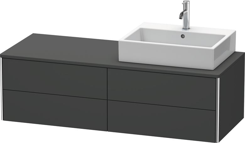 DURAVIT XSQUARE skrinka pod umývadlo 140x54,8x40 cm, 4 zásuvky, Push-open, Graphit matt XS4913L4949 Obrázek - fotka