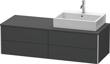 DURAVIT XSQUARE skrinka pod umývadlo 140x54,8x40 cm, 4 zásuvky, Push-open, Graphit matt XS4913L4949 Obrázek - fotka
