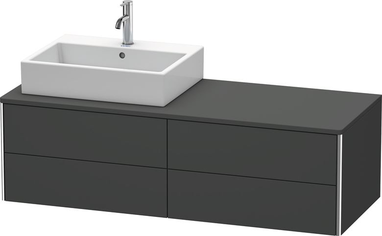 DURAVIT XSQUARE skrinka pod umývadlo 140x54,8x40 cm, 4 zásuvky, Push-open, Graphit matt XS4913L4949 Obrázek - Hlavní obrázek