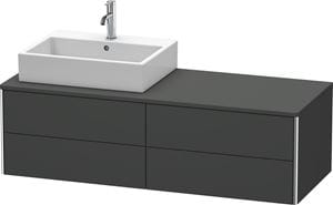 DURAVIT XSQUARE skrinka pod umývadlo 140x54,8x40 cm, 4 zásuvky, Push-open, Graphit matt