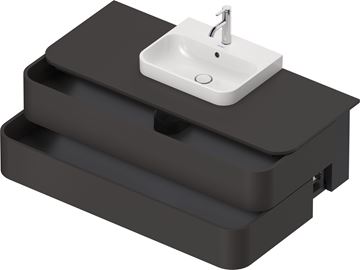 DURAVIT HAPPY D.2 PLUS skrinka pod umývadlo 130x40,8x55 cm, 2 zásuvky, Push-open, Graphit super matt HP497208080 Obrázek - fotka