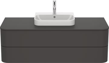 DURAVIT HAPPY D.2 PLUS skrinka pod umývadlo 130x40,8x55 cm, 2 zásuvky, Push-open, Graphit super matt HP497208080 Obrázek - fotka