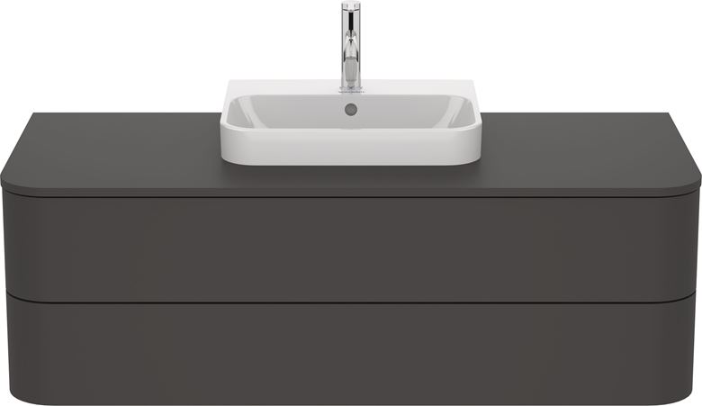 DURAVIT HAPPY D.2 PLUS skrinka pod umývadlo 130x40,8x55 cm, 2 zásuvky, Push-open, Graphit super matt HP497208080 Obrázek - fotka