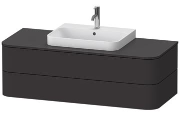 DURAVIT HAPPY D.2 PLUS skrinka pod umývadlo 130x40,8x55 cm, 2 zásuvky, Push-open, Graphit super matt HP497208080 Obrázek - fotka