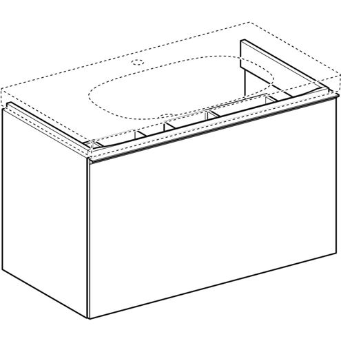 GEBERIT ACANTO skrinka pod umývadlo 89x47,5x53,5 cm, 1 zásuvka, čierna 500.612.16.1 Obrázek - fotka