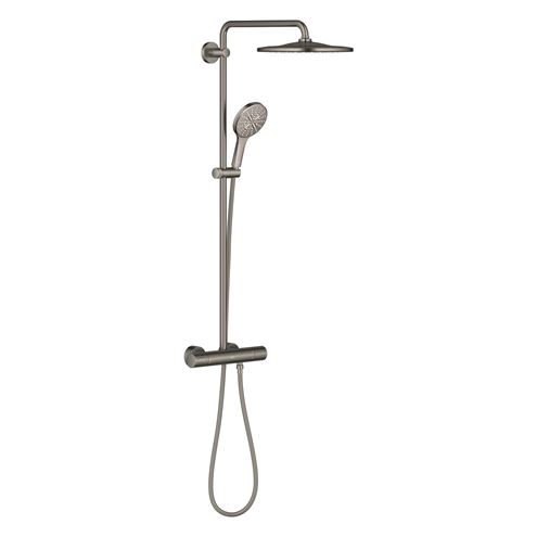 GROHE RAINSHOWER SMARTACTIVE 310 sprchový set s termostatickou batériou, horná sprcha, ručná sprcha s 3 prúdmi, tyč, hadica, Water Saving, kartáčovaný hard graphite 26836AL0 Obrázek - fotka