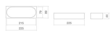ALAPE ASSIST box 225 mm, americký walnut H385AS06290011 Technický nákres