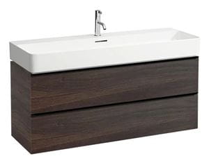 LAUFEN SPACE skrinka pod umývadlo 118,5x40,8x50 cm, 2 zásuvky, tmavý brest