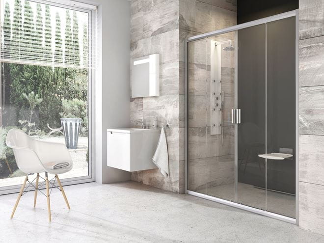 RAVAK BLIX BLDP4 160 sprchové dvere 160x190 cm, posuvné, satin/sklo transparent 0YVS0U00Z1 Obrázek - fotka