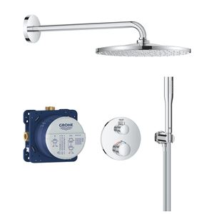 GROHE GROHTHERM sprchový set s podomietkovou termostatickou batériou, horná sprcha, ručná sprcha, hadica, držiak, chróm