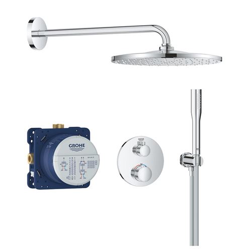 GROHE GROHTHERM sprchový set s podomietkovou termostatickou batériou, horná sprcha, ručná sprcha, hadica, držiak, chróm 34869000 Obrázek - Hlavní obrázek