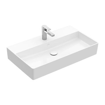 VILLEROY & BOCH MEMENTO 2.0 umývadlo 80 cm, s otvorom pre batériu a prepadom, brúsené, alpská biela 4A228G01 Obrázek - fotka