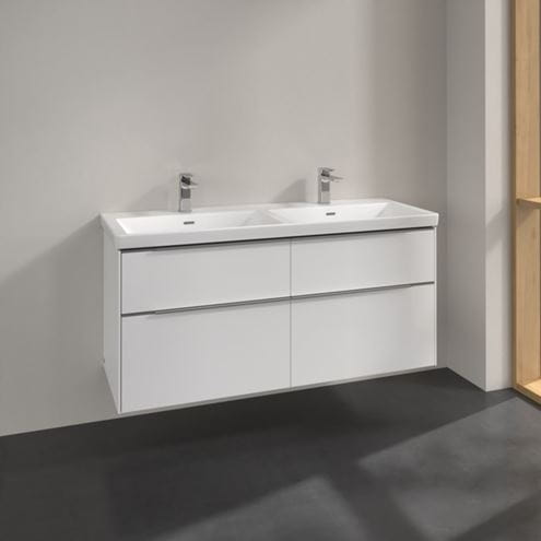 VILLEROY & BOCH SUBWAY 3.0 skrinka pod dvojumývadlo 127,2x47,8x57,6 cm, 4 zásuvky, Brilliant White C56800VE Obrázek - fotka