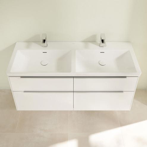 VILLEROY & BOCH SUBWAY 3.0 skrinka pod dvojumývadlo 127,2x47,8x57,6 cm, 4 zásuvky, Brilliant White C56800VE Obrázek - fotka
