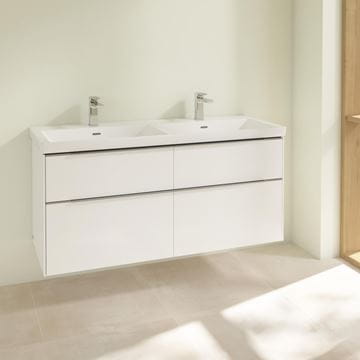 VILLEROY & BOCH SUBWAY 3.0 skrinka pod dvojumývadlo 127,2x47,8x57,6 cm, 4 zásuvky, Brilliant White C56800VE Obrázek - fotka