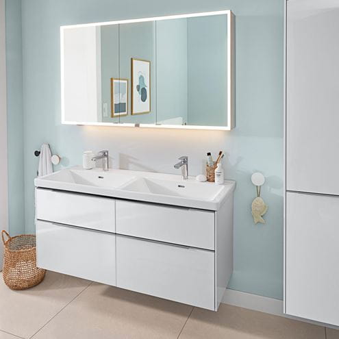 VILLEROY & BOCH SUBWAY 3.0 skrinka pod dvojumývadlo 127,2x47,8x57,6 cm, 4 zásuvky, Brilliant White C56800VE Obrázek - fotka