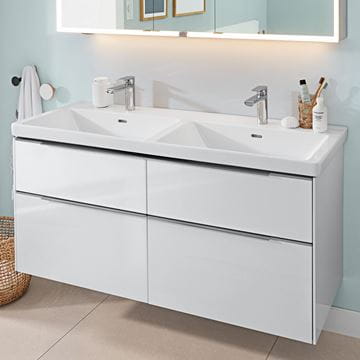 VILLEROY & BOCH SUBWAY 3.0 skrinka pod dvojumývadlo 127,2x47,8x57,6 cm, 4 zásuvky, Brilliant White C56800VE Obrázek - fotka