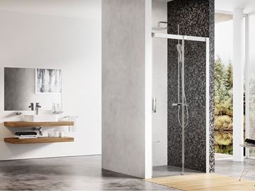 RAVAK MATRIX MSD2 110 R sprchové dvere 110x195 cm, posuvné, pravé, satin/sklo transparent 0WPD0U00Z1 Obrázek - fotka