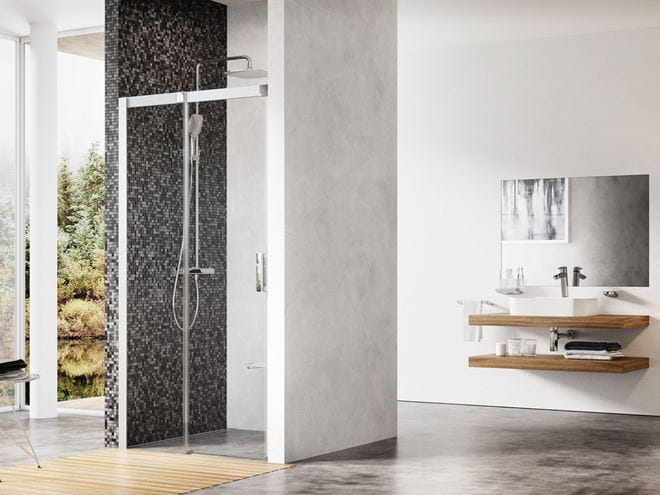RAVAK MATRIX MSD2 120 L sprchové dvere 120x195 cm, posuvné, satin/sklo transparent 0WLG0U00Z1 Obrázek - fotka