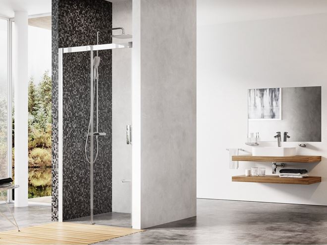 RAVAK MATRIX MSD2 120 L sprchové dvere 120x195 cm, posuvné, ľavé, chróm lesk/sklo transparent 0WLG0C00Z1 Obrázek - fotka