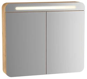 VITRA SENTO zrkadlová skrinka 80x70cm, s LED osvetlením, light oak