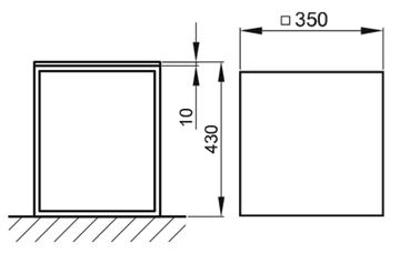 BETTELUX SHAPE stolička do sprchy, čierna/dub Q020-815FH814 Technický nákres
