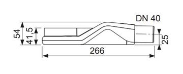 CONCEPT 200 nízky sifón DN40, pre podlahový žľab, bočný odpad 650004620 Technický nákres