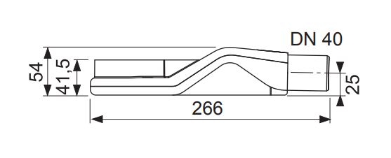CONCEPT 200 nízky sifón DN40, pre podlahový žľab, bočný odpad 650004620 Technický nákres