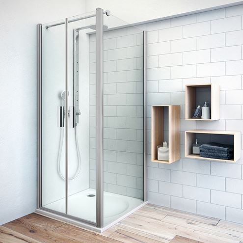 ROTH TOWER LINE TCN2/900 sprchové dvere 90x200 cm, lietacie, strieborná/sklo transparent 731-9000000-01-02 Obrázek - fotka