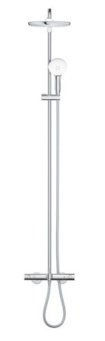 GROHE TEMPESTA SYSTEM 250 vaňová termostatická batéria, s hornou a ručnou sprchou s 2 prúdmi, Water Saving, biela/chróm 26672001 Obrázek - fotka