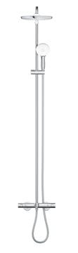 GROHE TEMPESTA SYSTEM 250 vaňová termostatická batéria, s hornou a ručnou sprchou s 2 prúdmi, Water Saving, biela/chróm 26672001 Obrázek - fotka