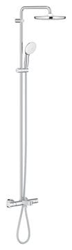 GROHE TEMPESTA SYSTEM 250 vaňová termostatická batéria, s hornou a ručnou sprchou s 2 prúdmi, Water Saving, biela/chróm