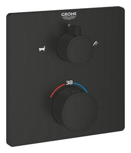 GROHE GROHTHERM vaňová podomietková termostatická batéria, pre 2 spotrebiče, matná čierna