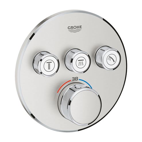 GROHE GROHTHERM SMARTCONTROL podomietková termostatická batéria, pre 3 spotrebiče, Water Saving, supersteel 29121DC0 Obrázek - Hlavní obrázek
