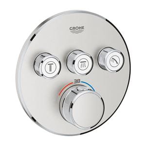 GROHE GROHTHERM SMARTCONTROL podomietková termostatická batéria, pre 3 spotrebiče, Water Saving, supersteel