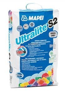 MAPEI ULTRALITE S2 lepidlo na veľkoformátové obklady a dlažby 15 kg, šedá