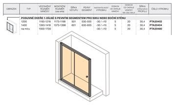 CONCEPT 100 NEW sprchové dvere 120x190 cm, posuvné, strieborná matná/číre sklo PTA20402.087.322 Obrázek - fotka