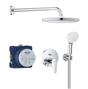 GROHE BAUEDGE sprchový set s podomietkovou batériou, horná sprcha, ručná sprcha s 2 prúdmi, hadica, držiak, chróm