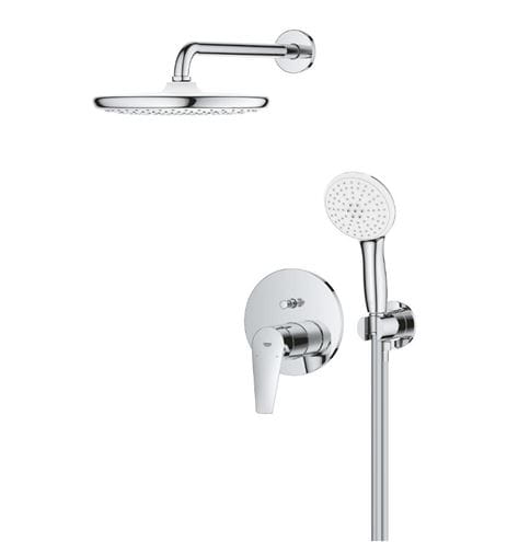 GROHE BAUEDGE sprchový set s podomietkovou batériou, horná sprcha, ručná sprcha s 2 prúdmi, hadica, držiak, chróm 25290000 Obrázek - fotka