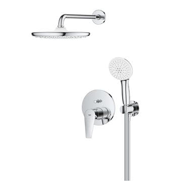 GROHE BAUEDGE sprchový set s podomietkovou batériou, horná sprcha, ručná sprcha s 2 prúdmi, hadica, držiak, chróm 25290000 Obrázek - fotka