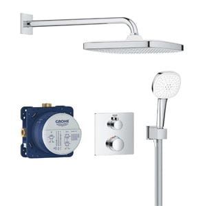 GROHE GROHTHERM sprchový set s podomietkovou termostatickou batériou, horná sprcha, ručná sprcha s 2 prúdmi, hadica, držiak, chróm