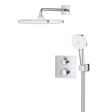 GROHE GROHTHERM sprchový set s podomietkovou termostatickou batériou, horná sprcha, ručná sprcha s 2 prúdmi, hadica, držiak, chróm 34871000 Obrázek - fotka