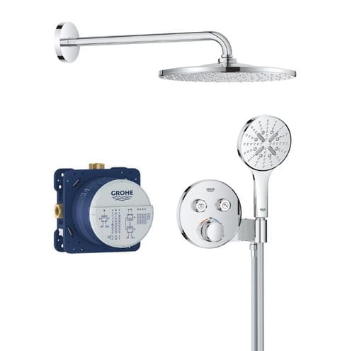 GROHE GROHTHERM SMARTCONTROL sprchový set s podomietkovou termostatickou batériou, horná sprcha, ručná sprcha s 3 prúdmi, hadica, držiak, chróm 34866000 Obrázek - Hlavní obrázek